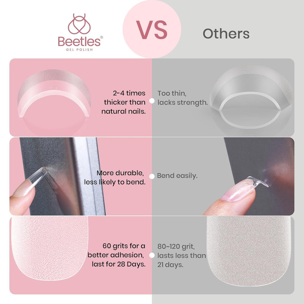 Beetles Etch-X break-resistant tips provide long-wear performance for daily use.