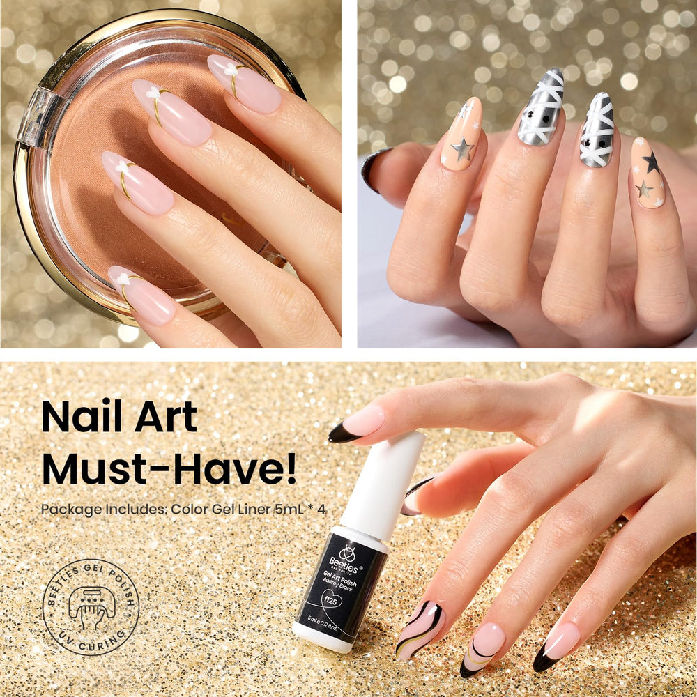 Beetles Gel Liner Black White Mix creates sharp outlines with chic contrast.