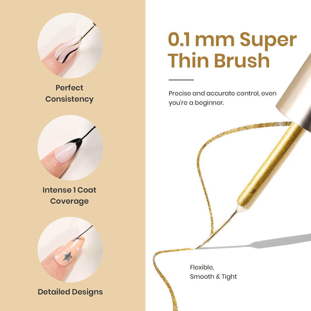 Beetles Gel Liner Chrome Mirror adds reflective glow and long-lasting shine.