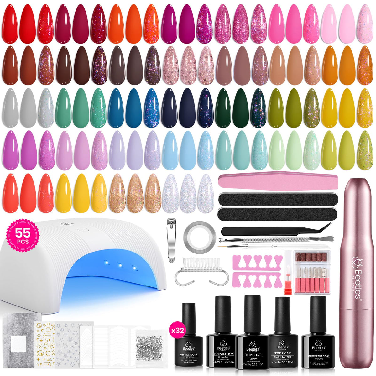 Beetles Gel Nail Polish Kit front view for at-home salon-quality manicure.