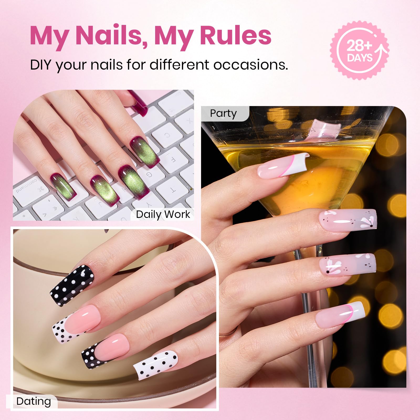 Beetles Gel Nail Tips with 16 sizes for a natural-looking fit on every finger.