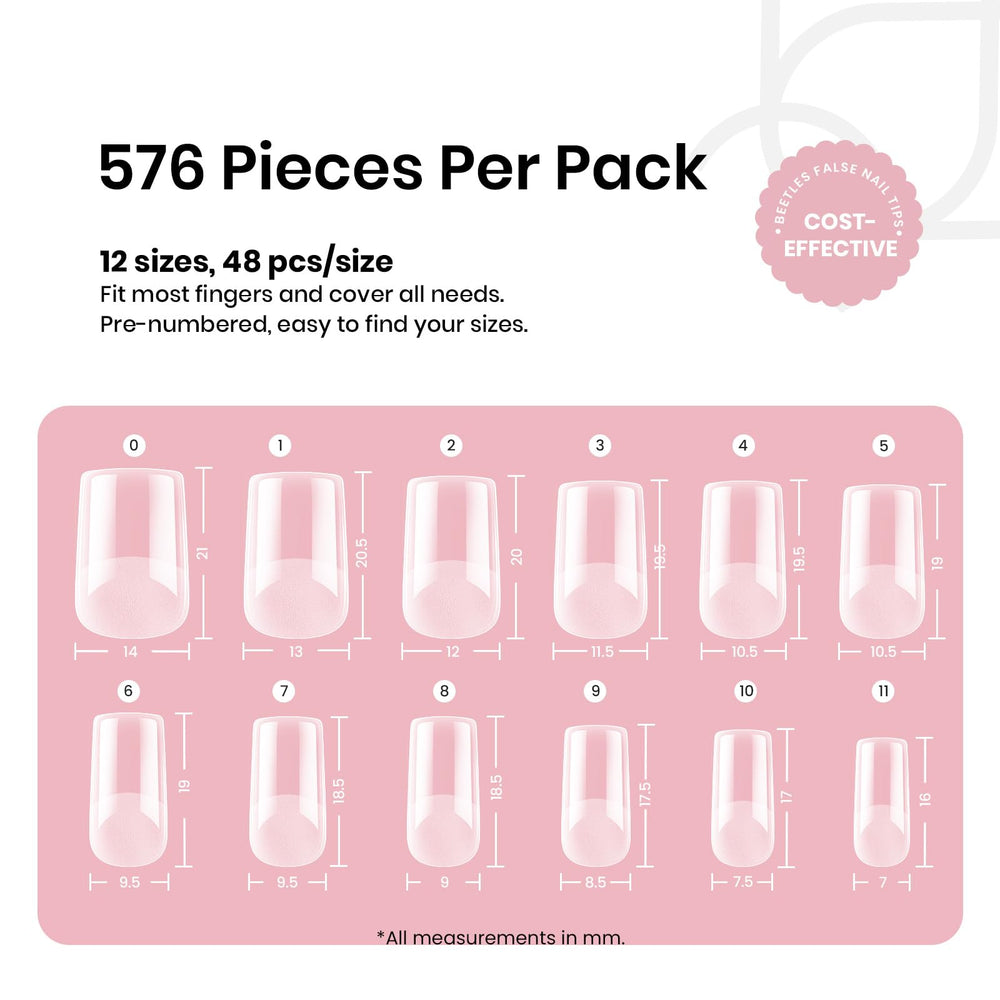 Beetles Gel Nail Tips Etch-X half-matte finish for a natural salon look