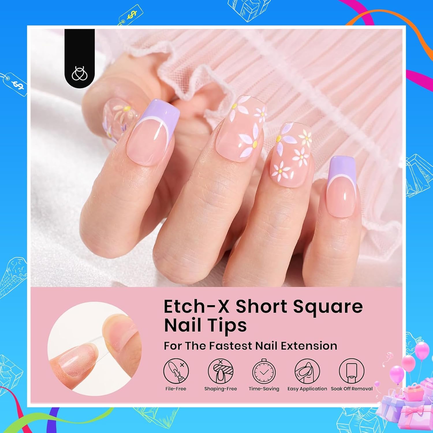 Beetles Gel Nail Tips Etch-X half-matte texture for a natural look