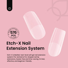 Beetles Gel Nail Tips Etch-X pre-shaped tips for quick DIY application