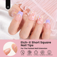Beetles Gel Nail Tips Etch-X transparent tips as a blank canvas for art