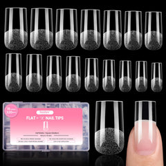 Beetles Gel Nail Tips flat-X-square medium for quick, precise full-cover extensions.