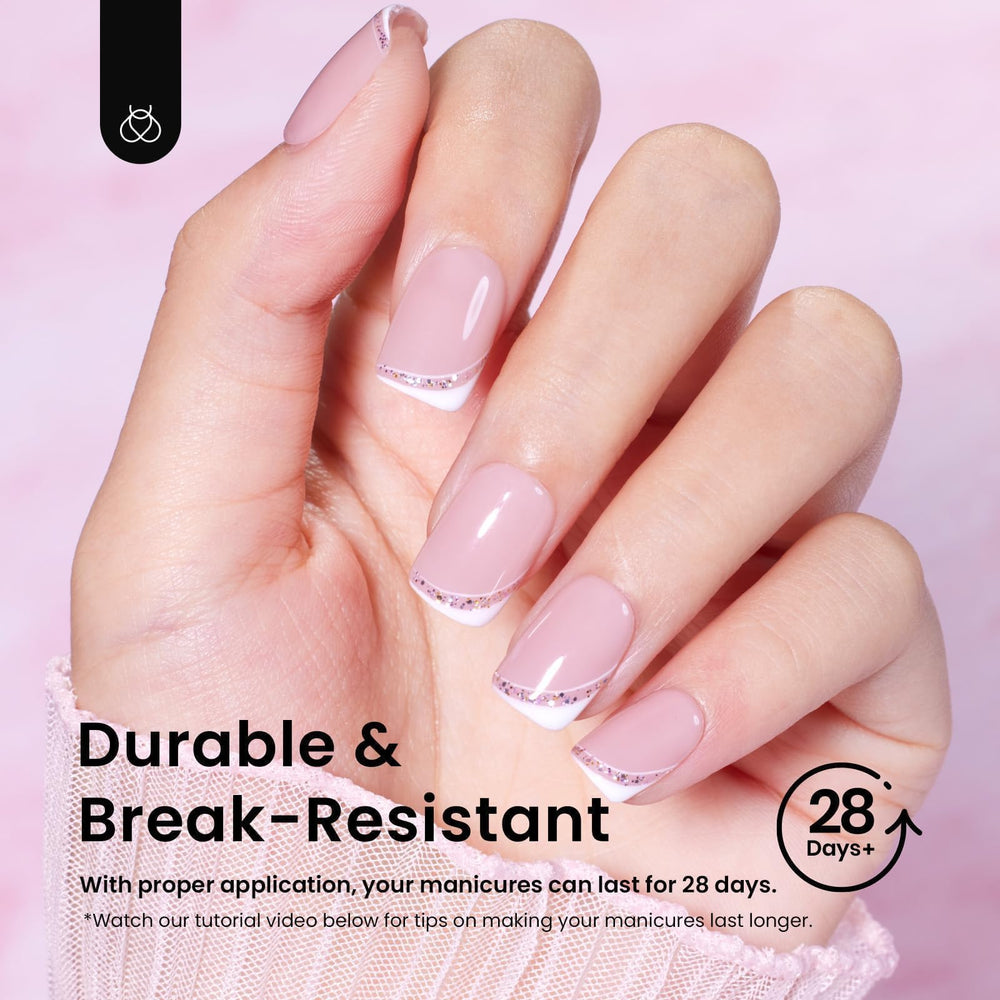 Beetles Gel Nail Tips natural-looking fit ideal for thin nails.