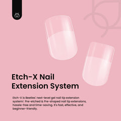 Beetles Gel Nail Tips pre-etch and pre-buff design enhances adhesion and ease of use.