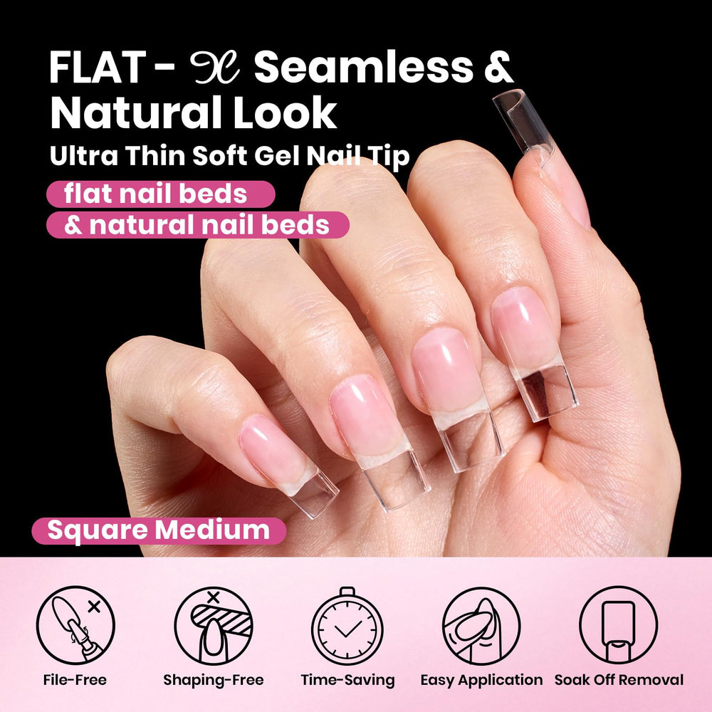 Beetles Gel Nail Tips pre-etched half-matte for easy application and clean edges.