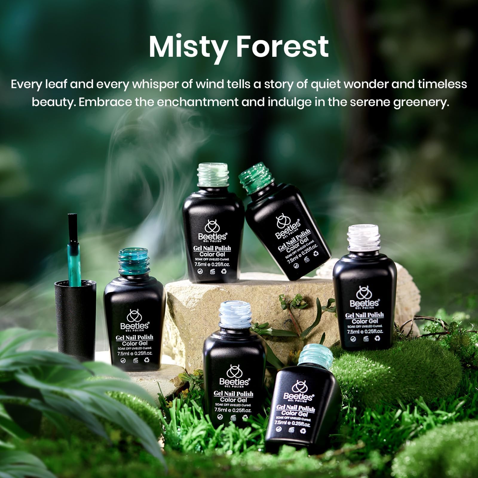 Gift-ready packaging of Beetles Green Gel Polish Set for nail art lovers