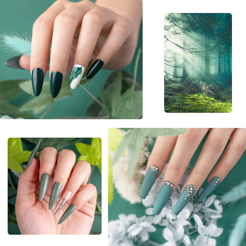 Palace Green application on nails delivering a glossy Beetles finish