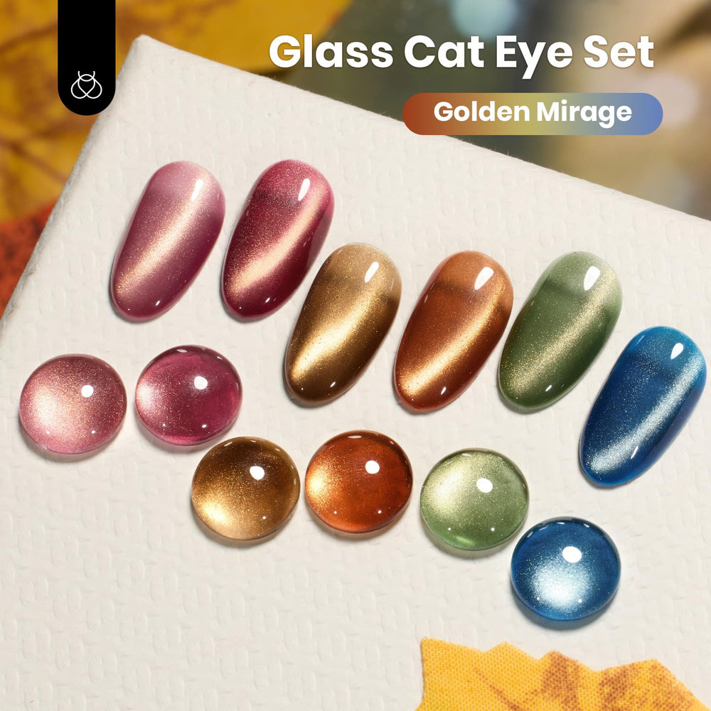 Beetles Gel Polish warm orange cat eye swatch for seasonal look.