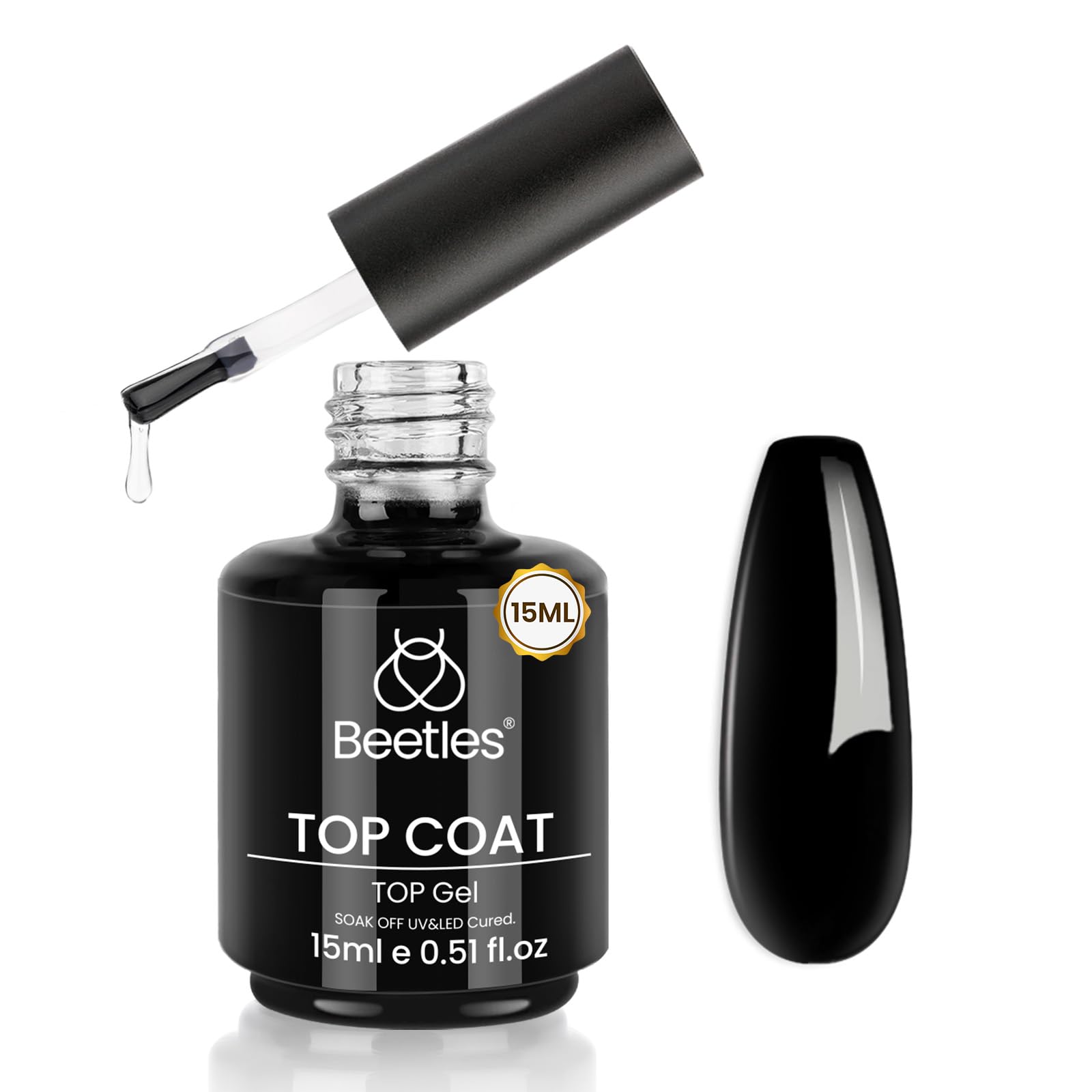 Beetles Gel Top Coat bottle gloss for long lasting mirror shine