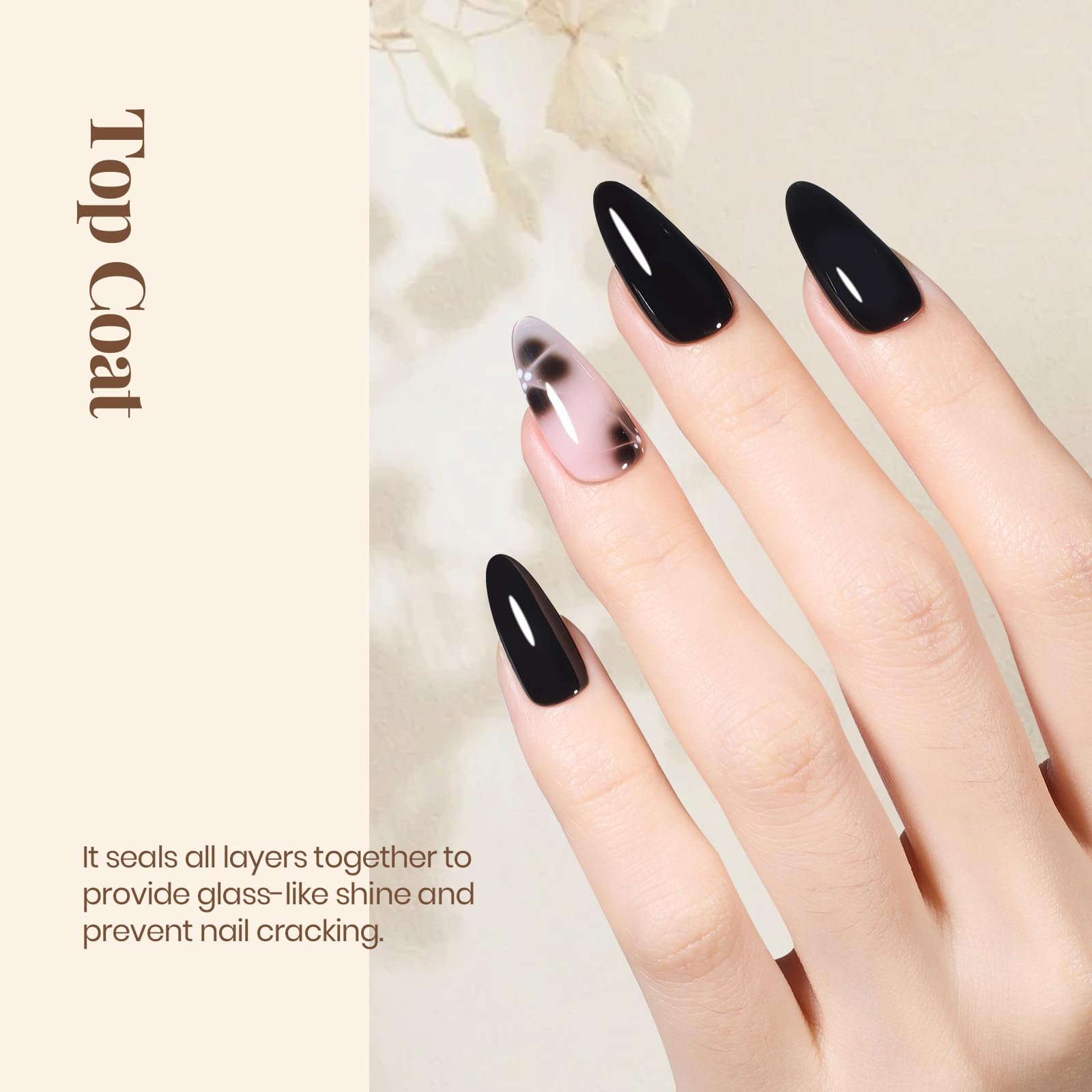 Beetles Gel Top Coat seals nail art and glitter securely