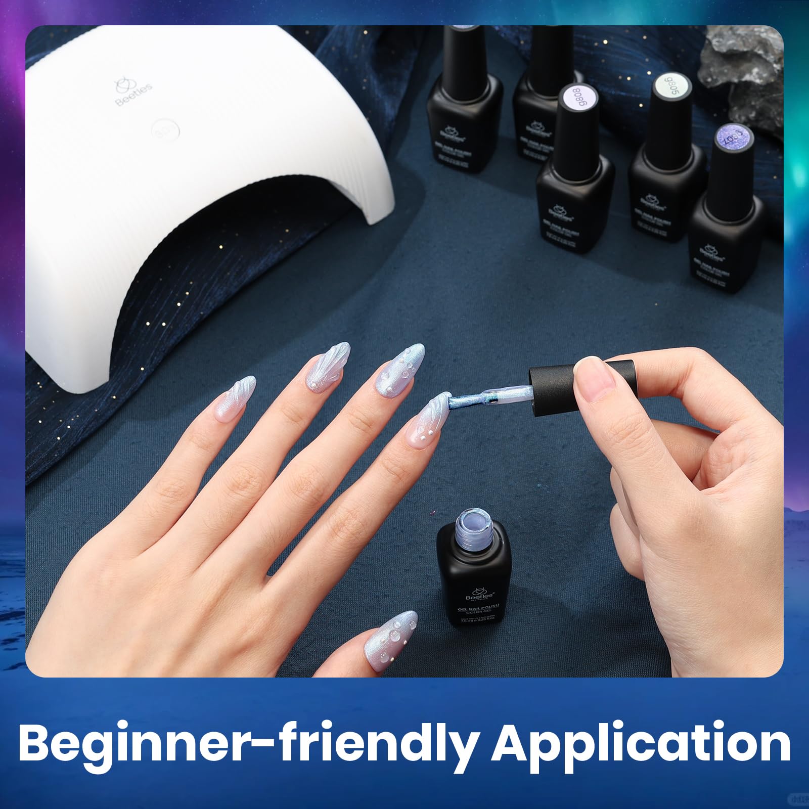 Beetles Kaleido Galaxy kit is great for DIY at-home manicures.