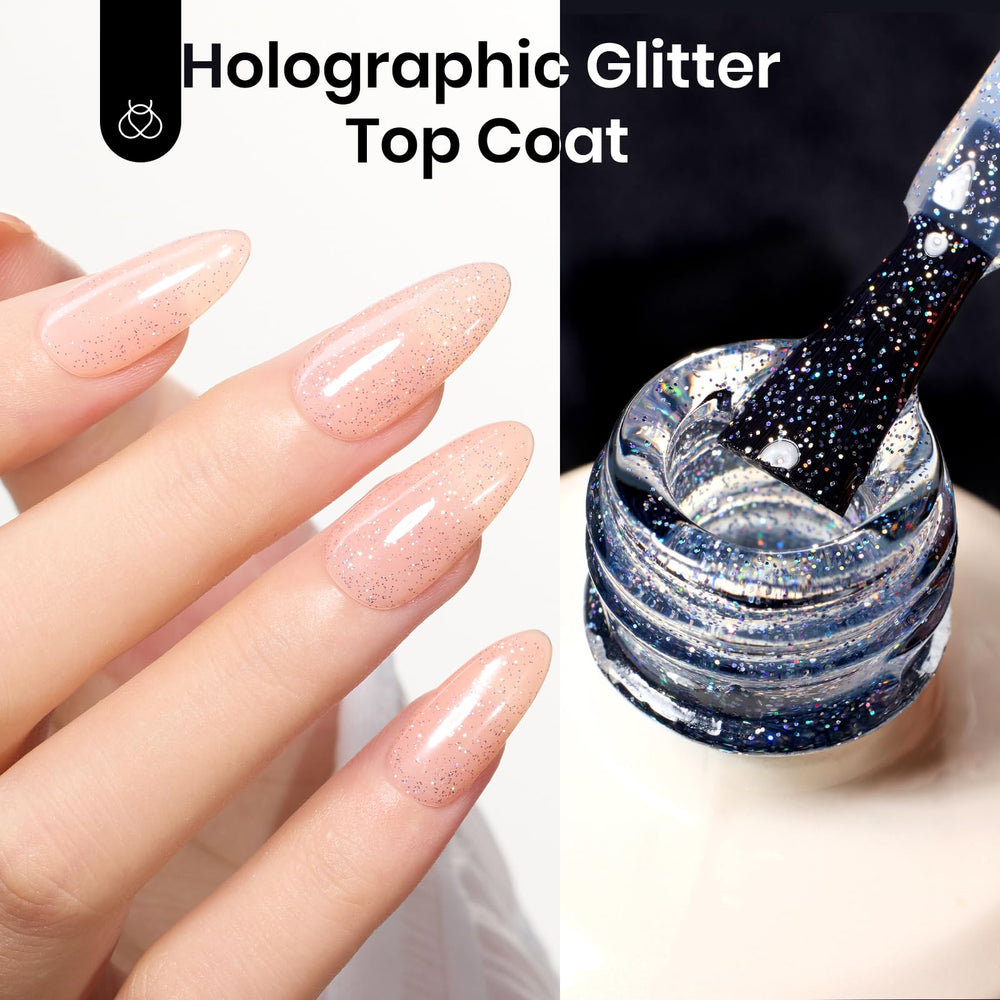 Beetles Glitter Top Coat 15ml adds sparkle powder for vibrant color embellishment