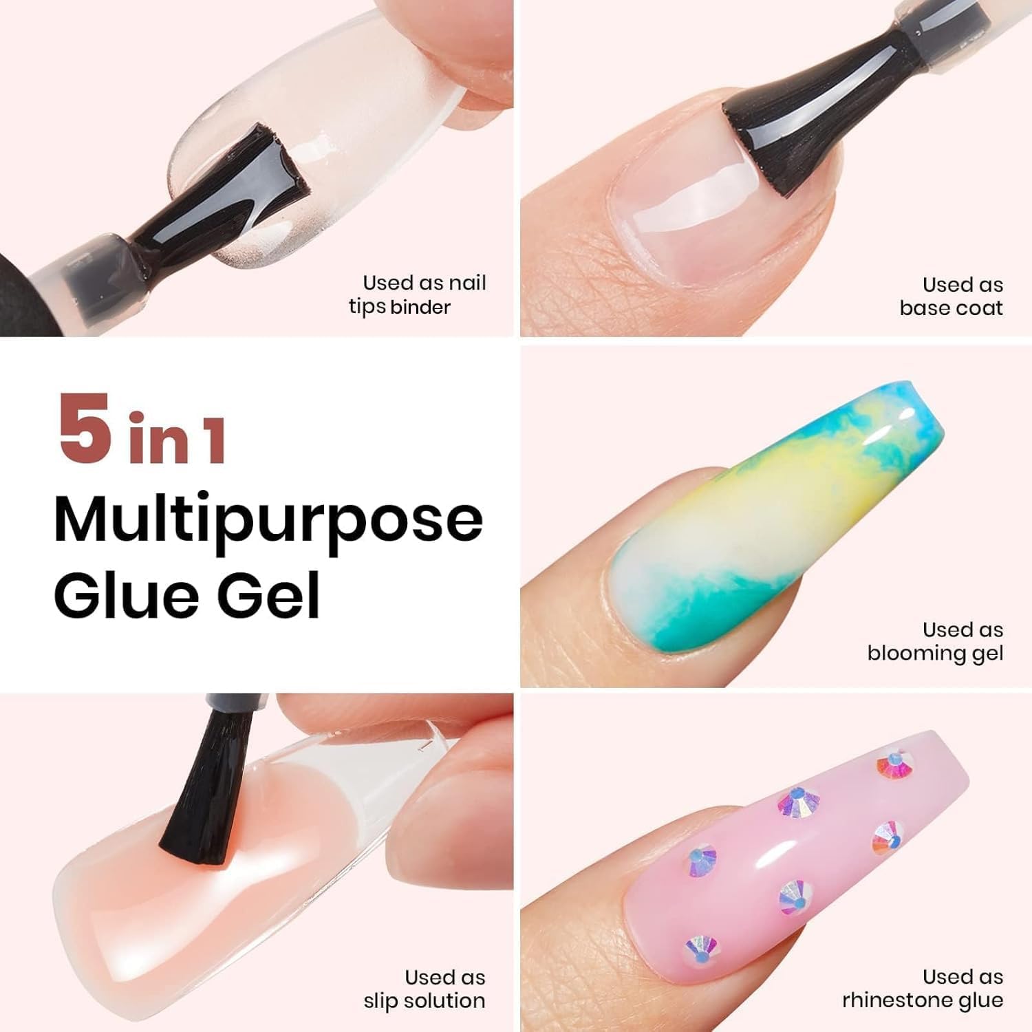 Beetles glue kit base gel application bottle helps create a smooth, durable foundation