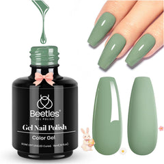 Beetles Green Gel Nail Polish bottle showing emerald shade for at-home manicures with salon-like shine.