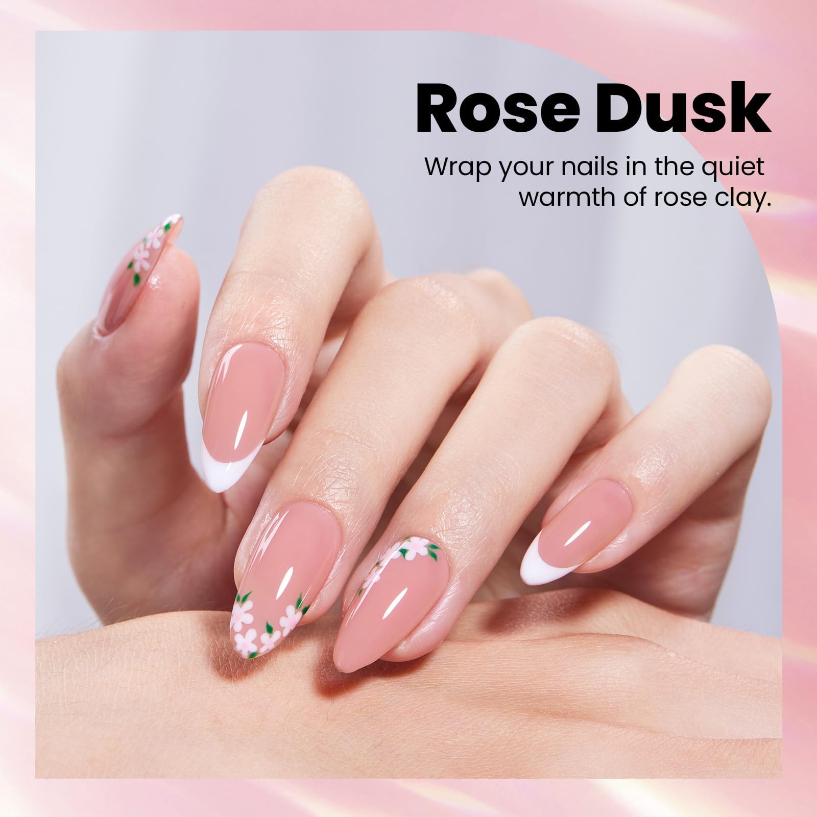 Beetles Rose Dusk finish nails with a high-gloss shine.