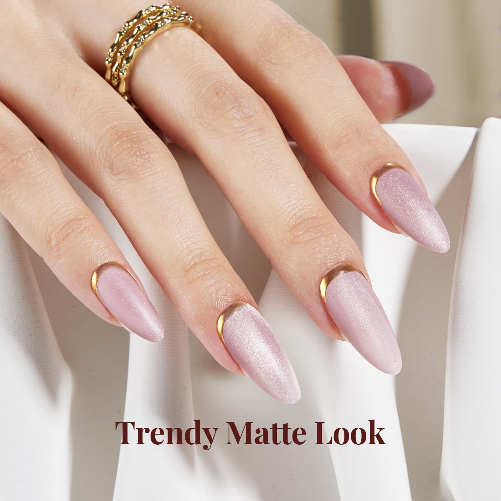 Beetles Matte Top Coat applied over color gel for fall nail art.