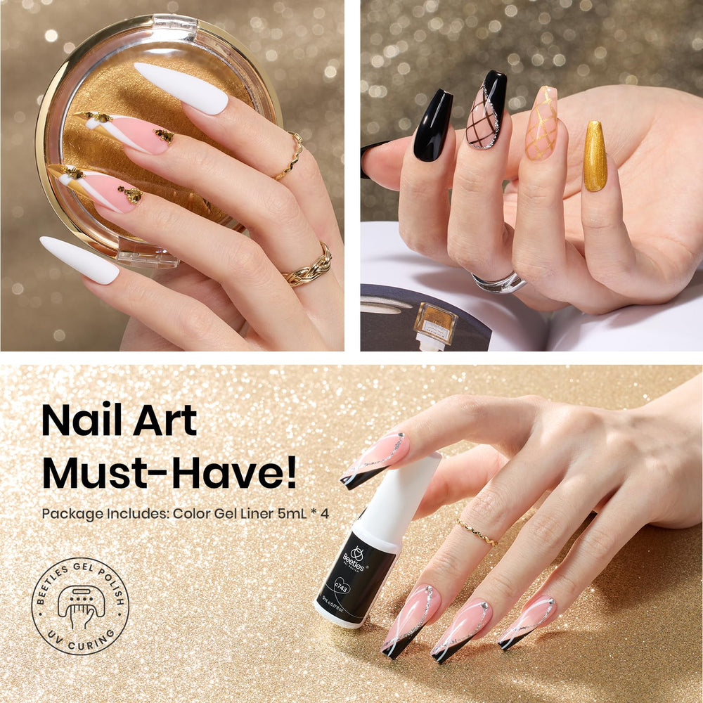 Beetles Nail Art Liner in black offers bold line accents