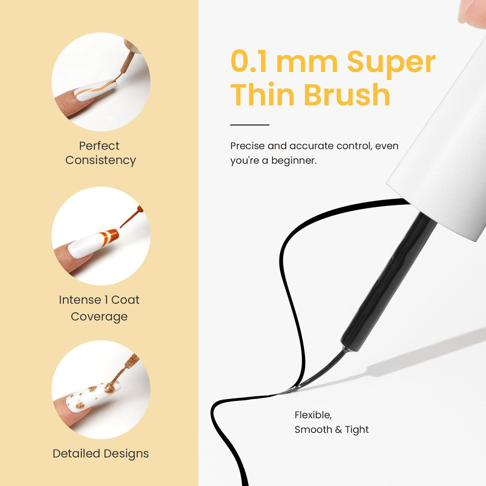 Beetles Nail Art Liner in white delivers crisp contrast