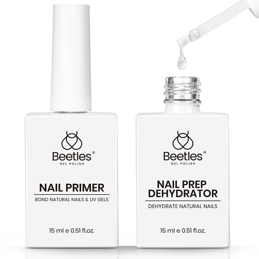 Beetles Nail Dehydrator and Primer bottle top view ideal for oil-free prep and lasting adhesion.
