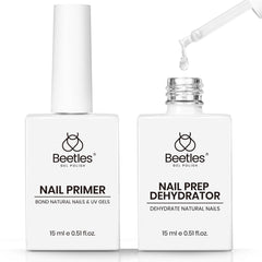 Beetles Nail Dehydrator and Primer bottle top view ideal for oil-free prep and lasting adhesion.