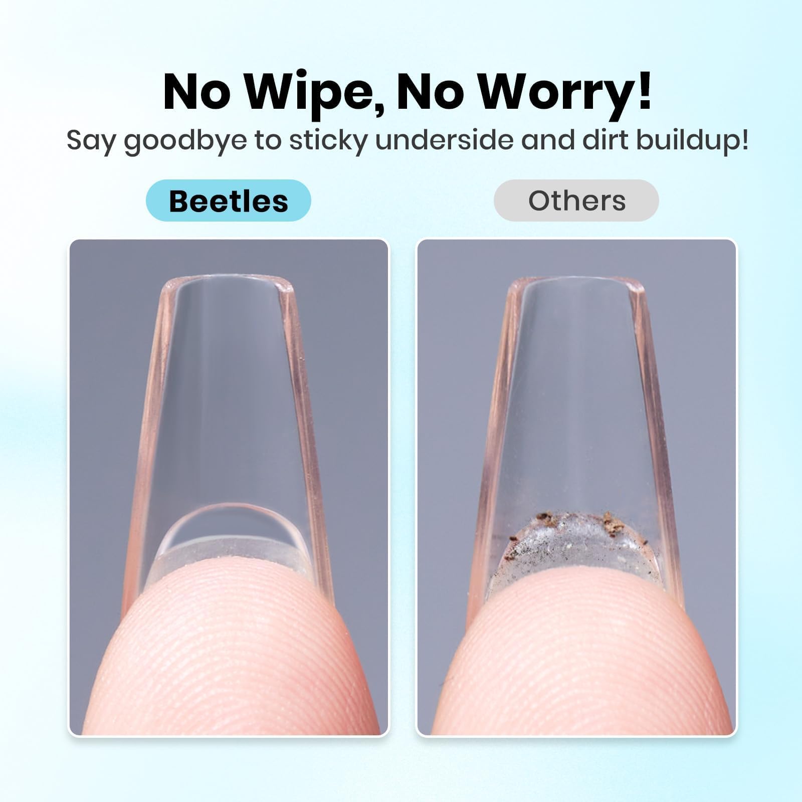 Beetles Glue Gel Hands-Free Application enables curing all nails at once.