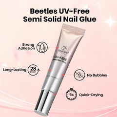 Beetles nail glue quick-set in seconds for efficient at-home manicures.