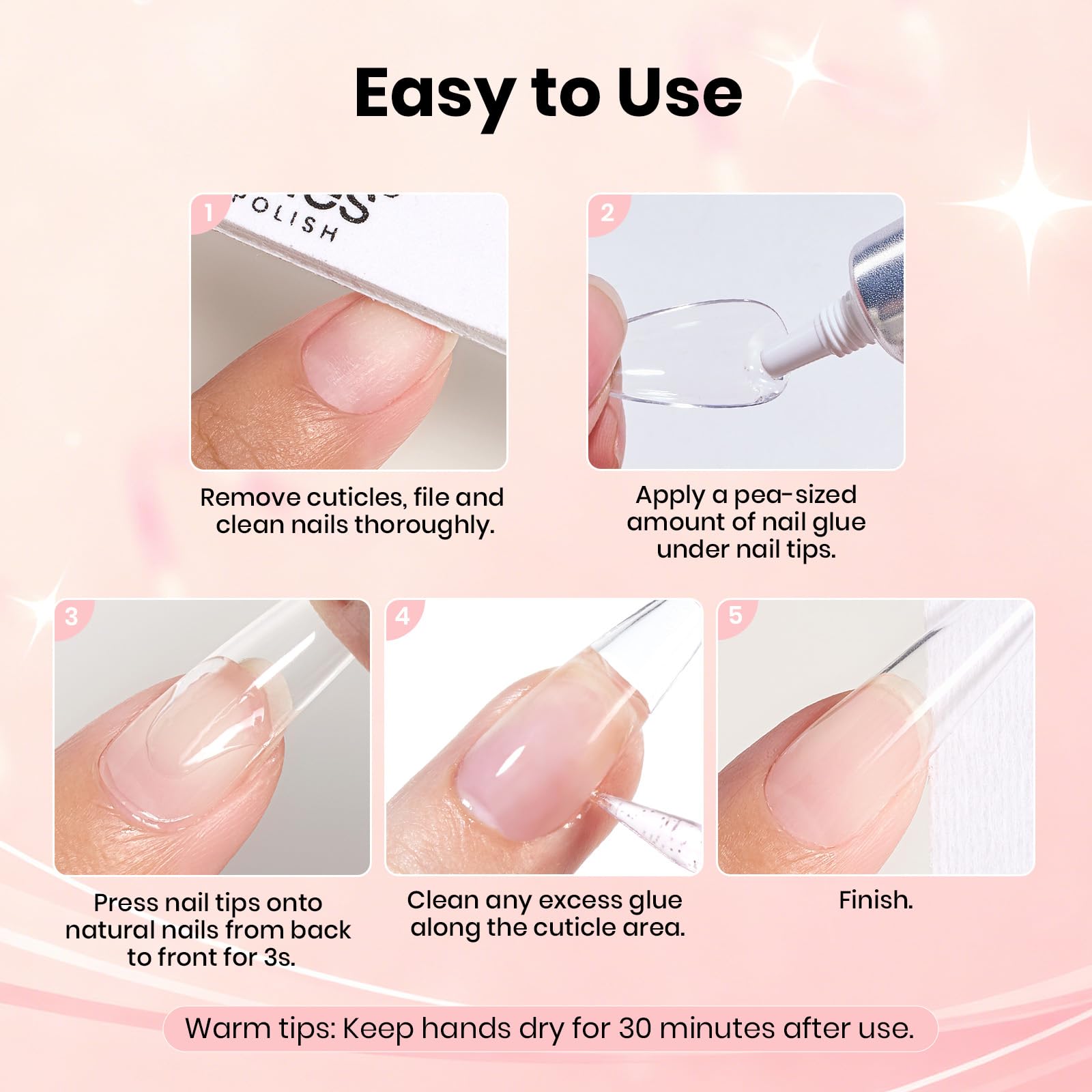 Beetles nail glue seal-after-use to preserve texture.