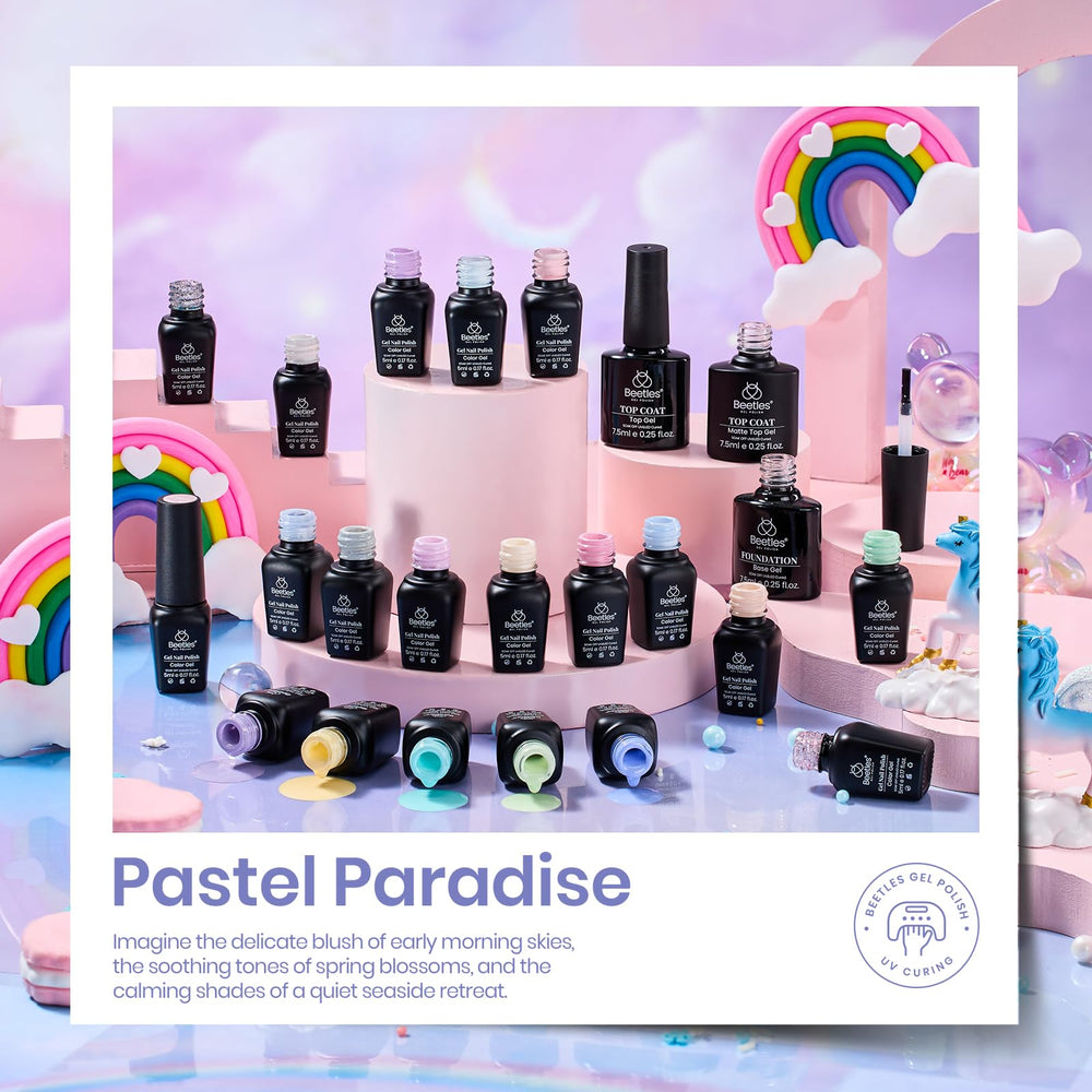 Beetles mini bottle close-up highlighting high pigmentation and smooth coverage.