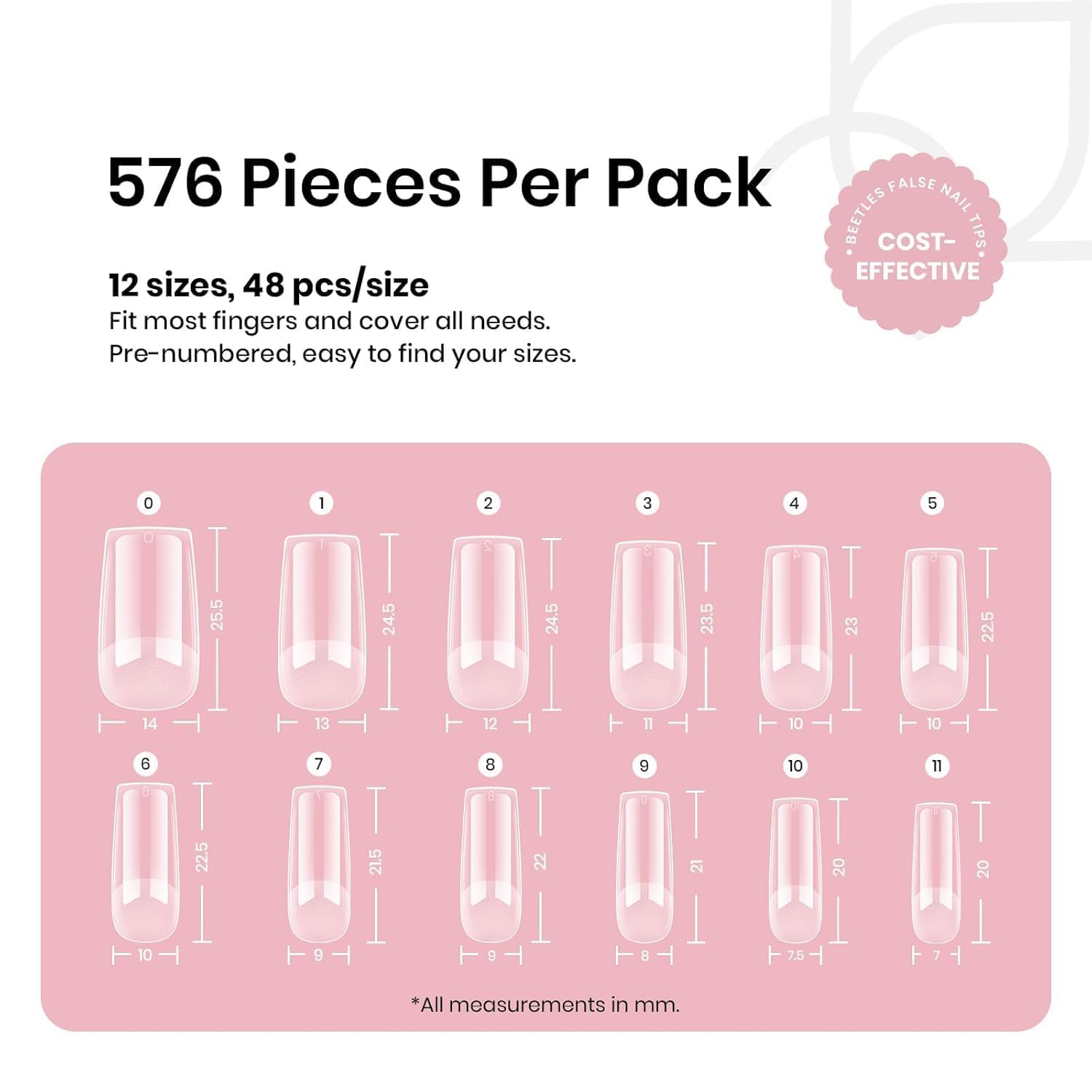 Beetles Nail Tips Soft Gelly material for easy application.