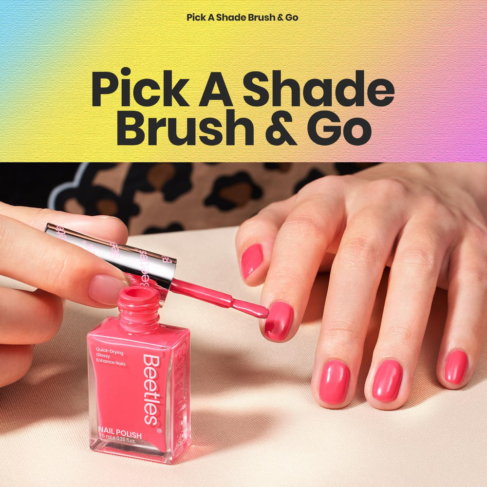 Beetles Neon crimson red polish gives intense color and high-gloss effect.