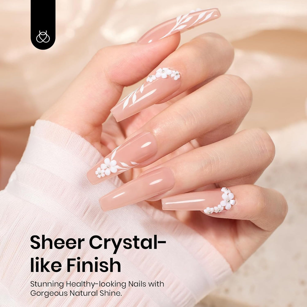 Beetles Nude Gel Polish delivers long-lasting gloss up to 28 days.