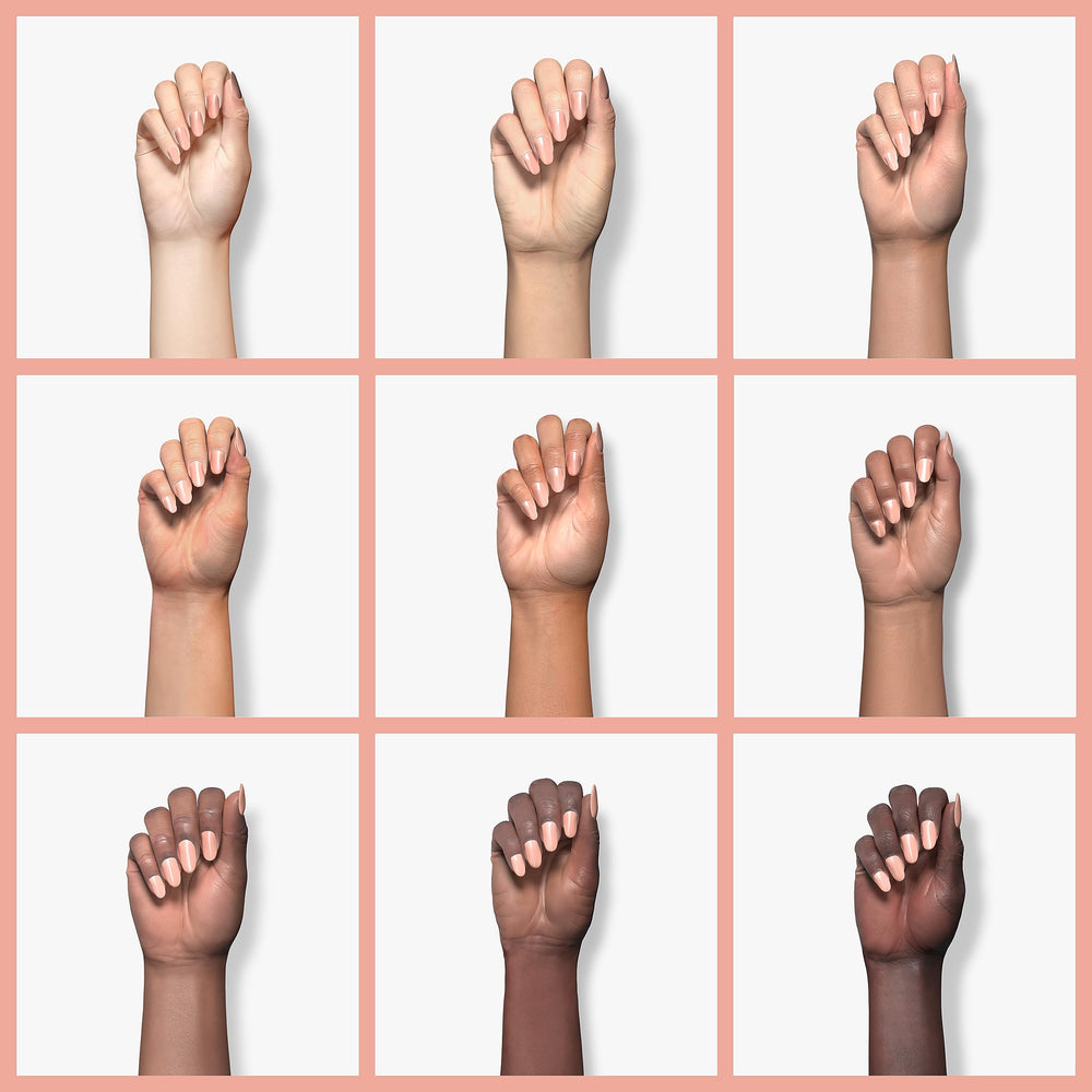 Beetles Nude Gel Polish cures under LED/UV for a glossy finish.