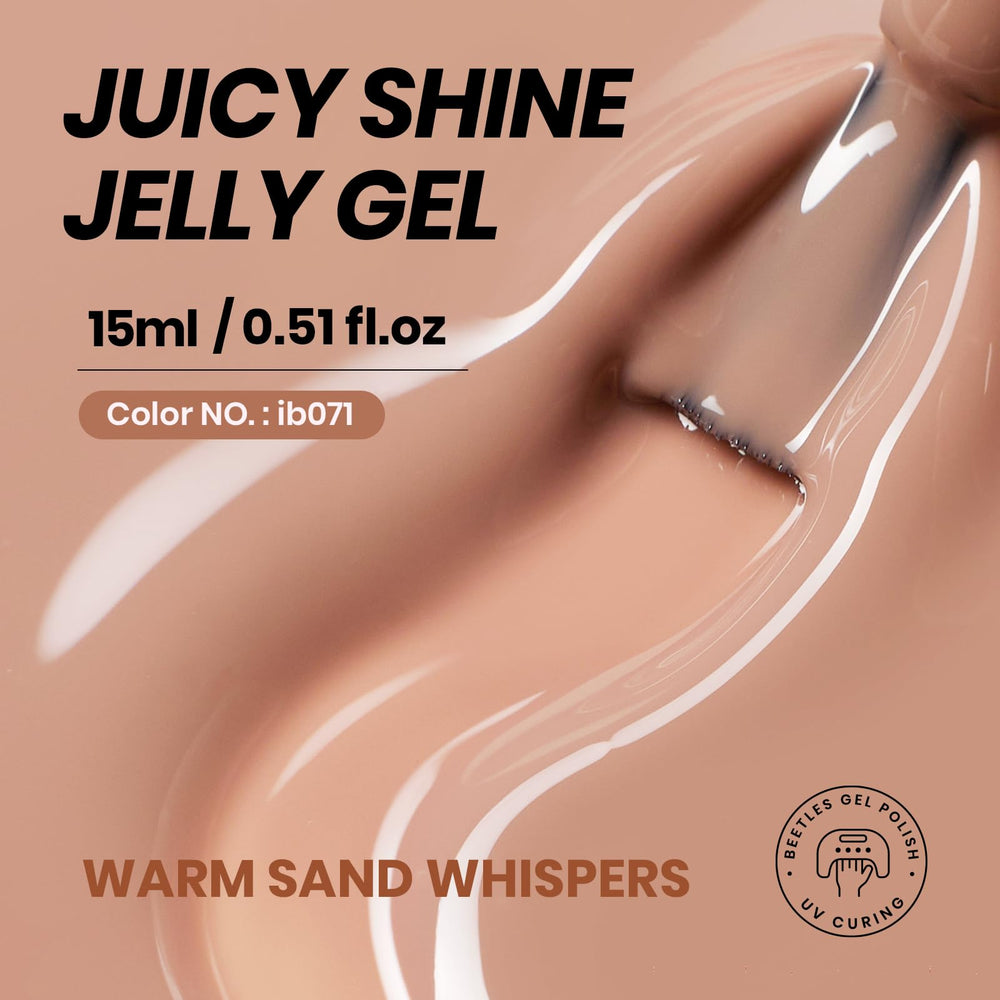 Beetles Nude Gel Polish 15ml nude-brown jelly texture for subtle color.