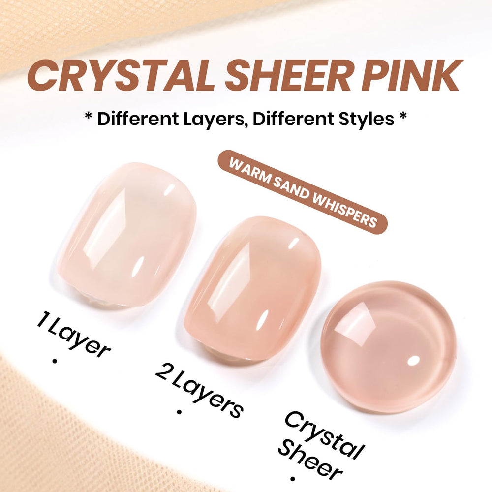 Beetles Nude Gel Polish demonstrates sheer layering for translucent to opaque looks.