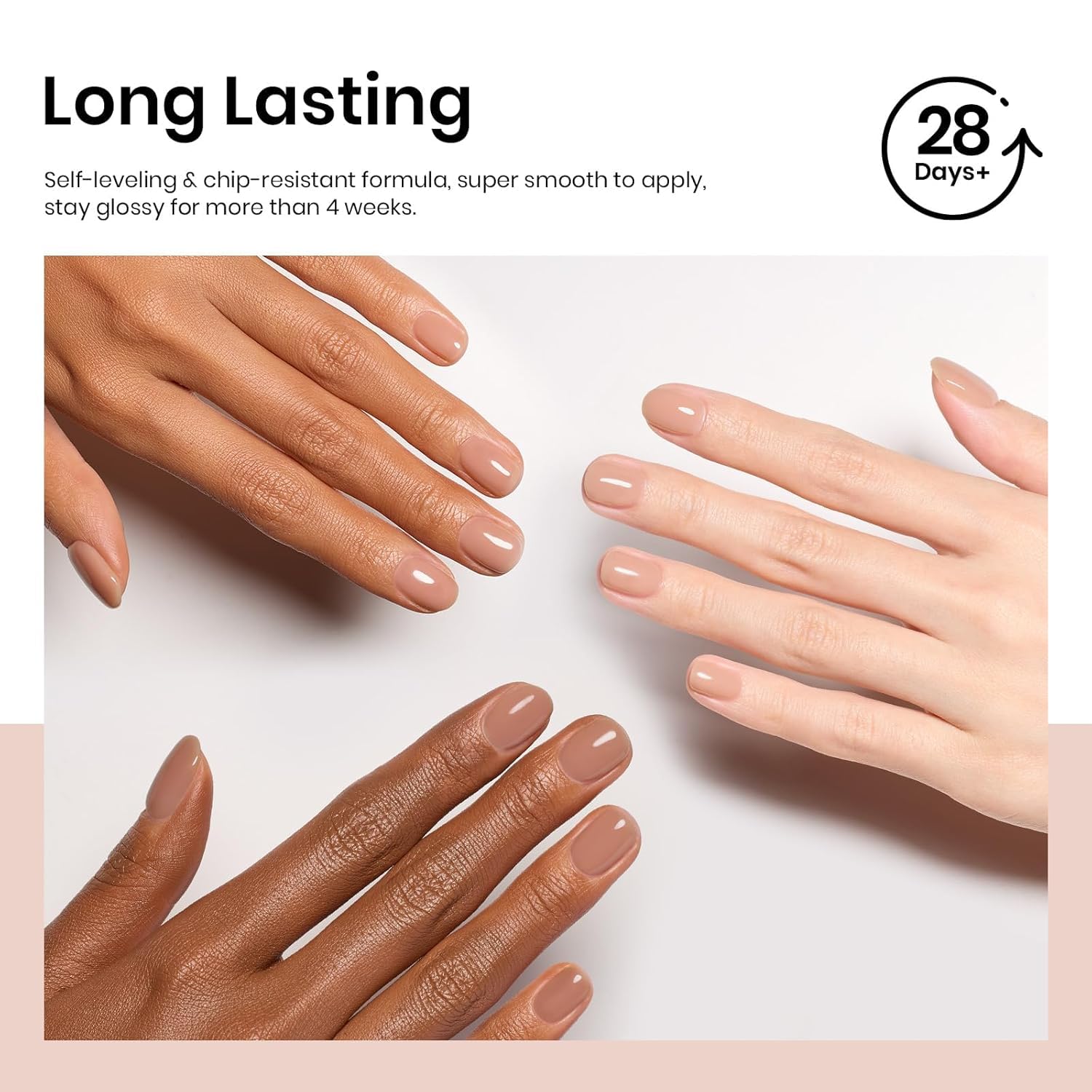 Beetles Nude Gel Polish color b071 creates a natural base.