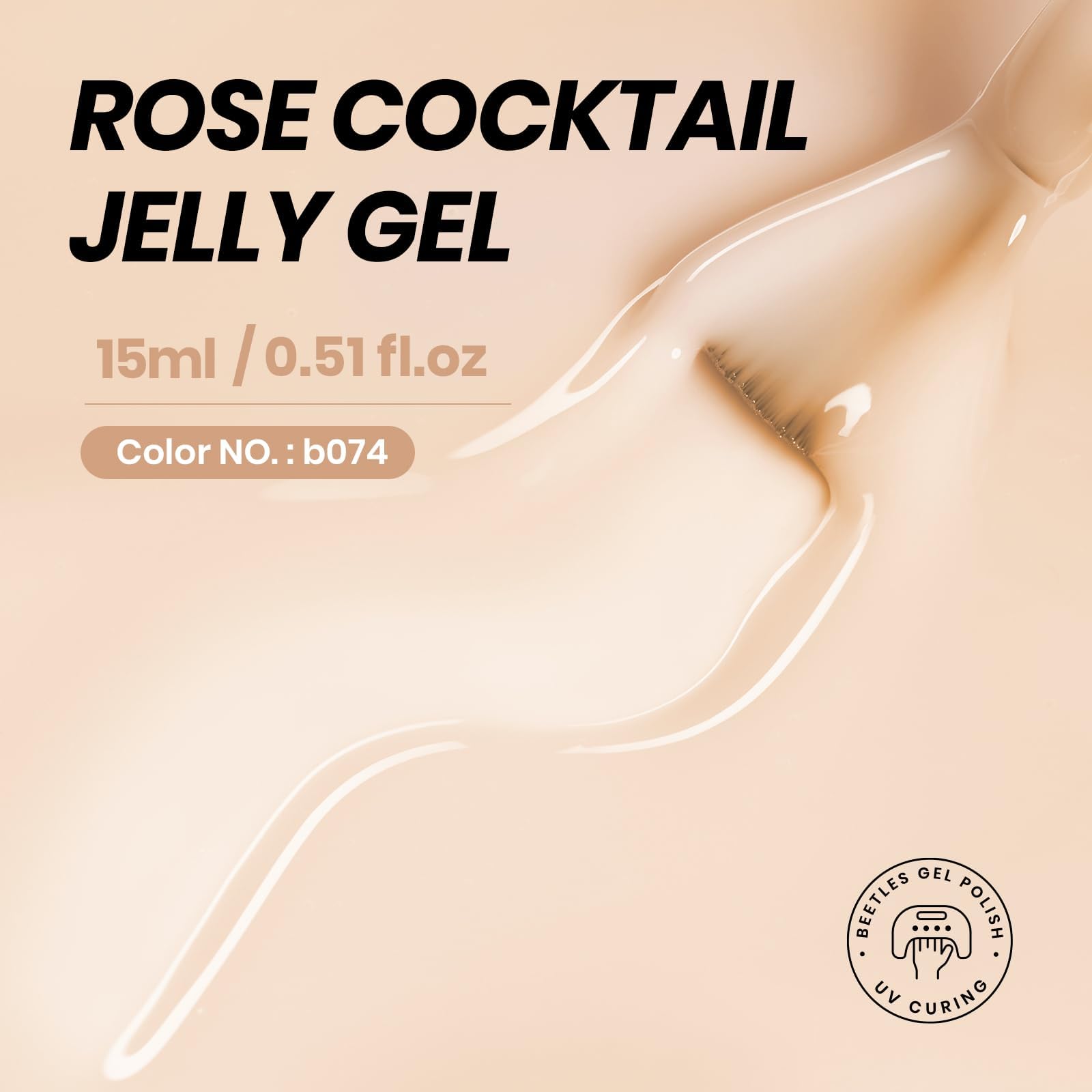 Beetles Nude Gel Polish drying cure image suggests quick UV cure