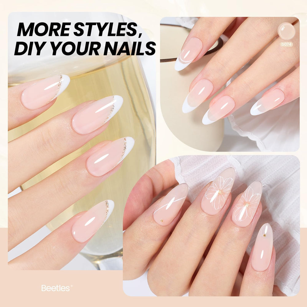 Beetles Nude Gel Polish packaging highlights compact bottle, ideal for on-the-go beauty routines