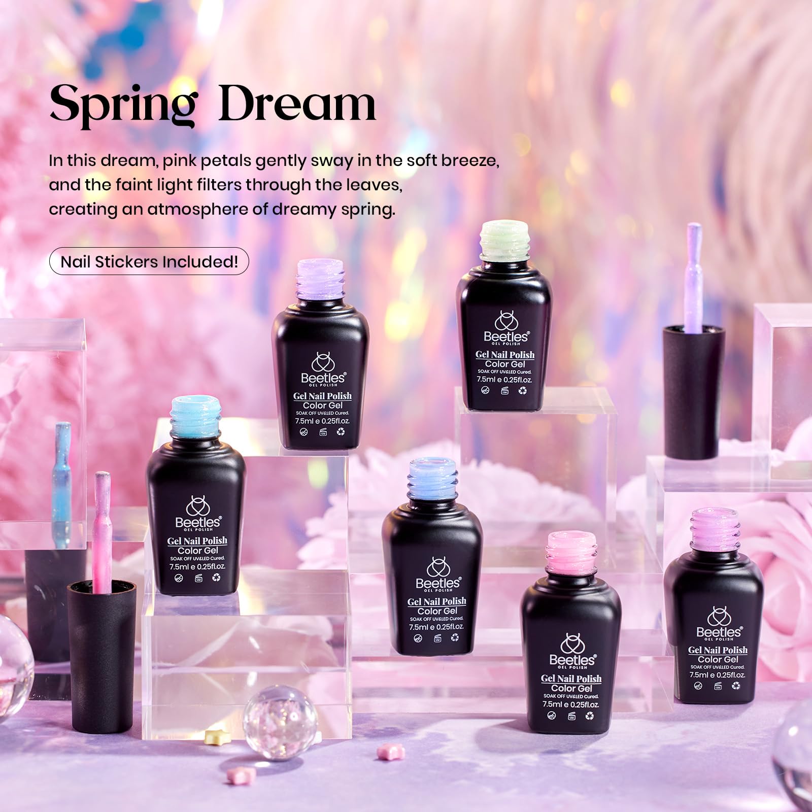 Beetles pastel pink nail polish with soft shimmer for everyday wear.