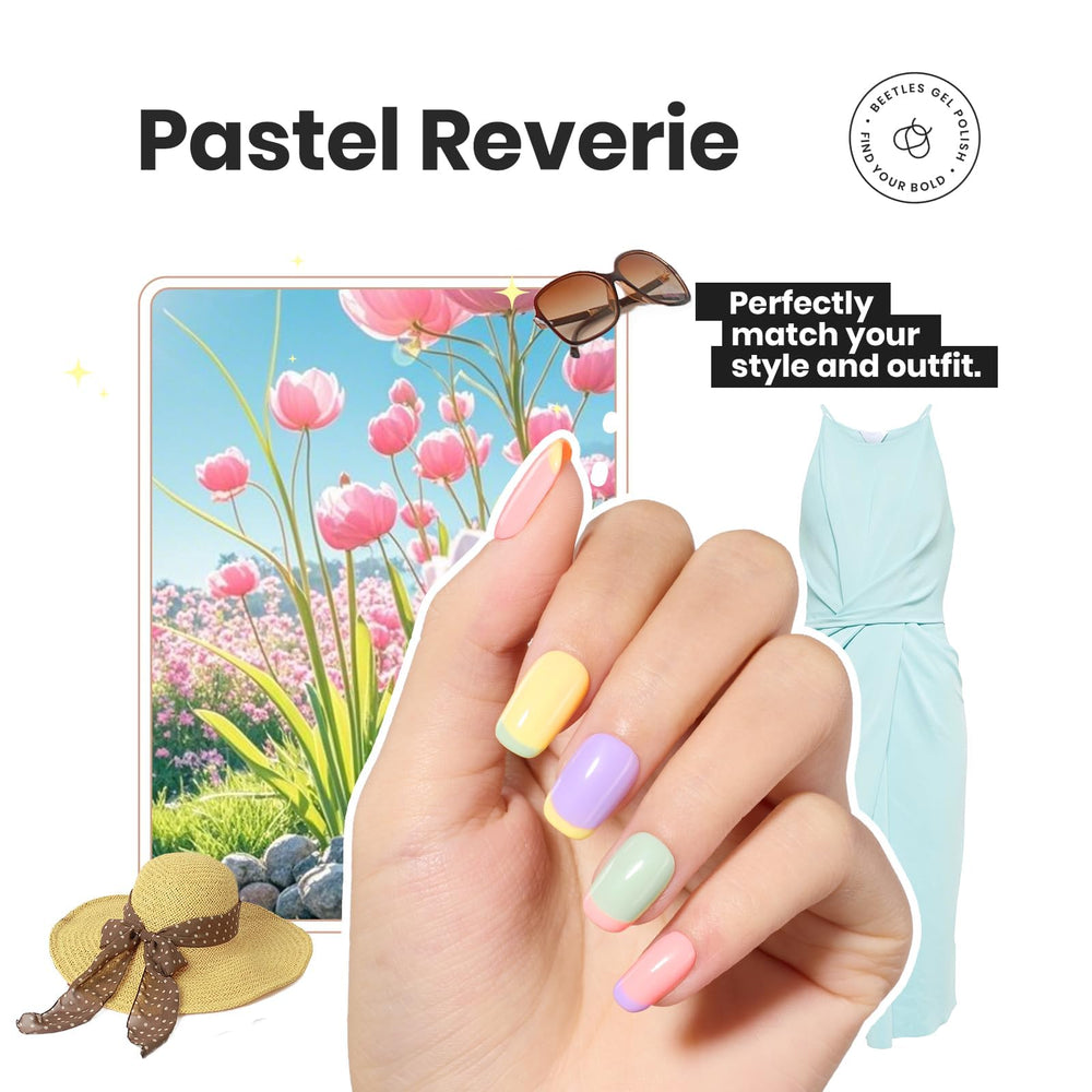 Beetles Pastel Reverie nude pink nail polish for subtle everyday looks.