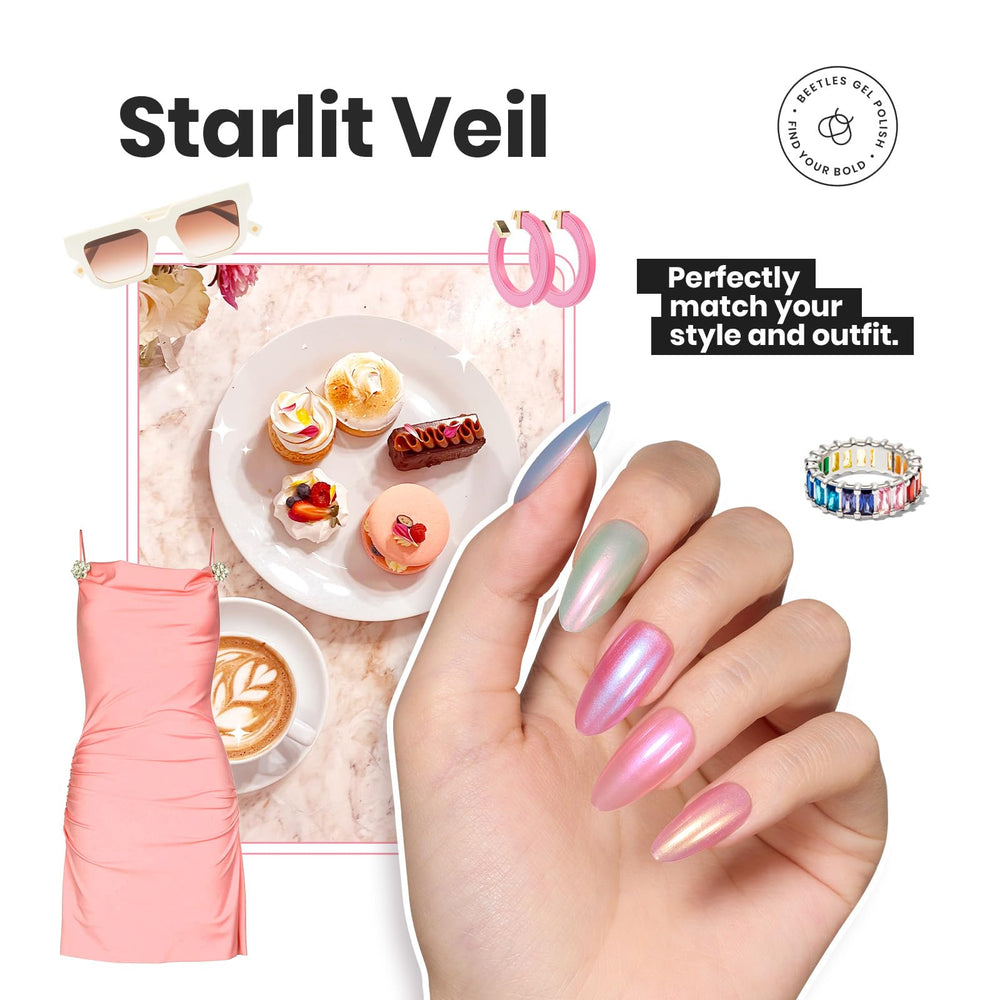 Beetles Pearl Nail Polish bp160 blue mermaid glow on nails with smooth application