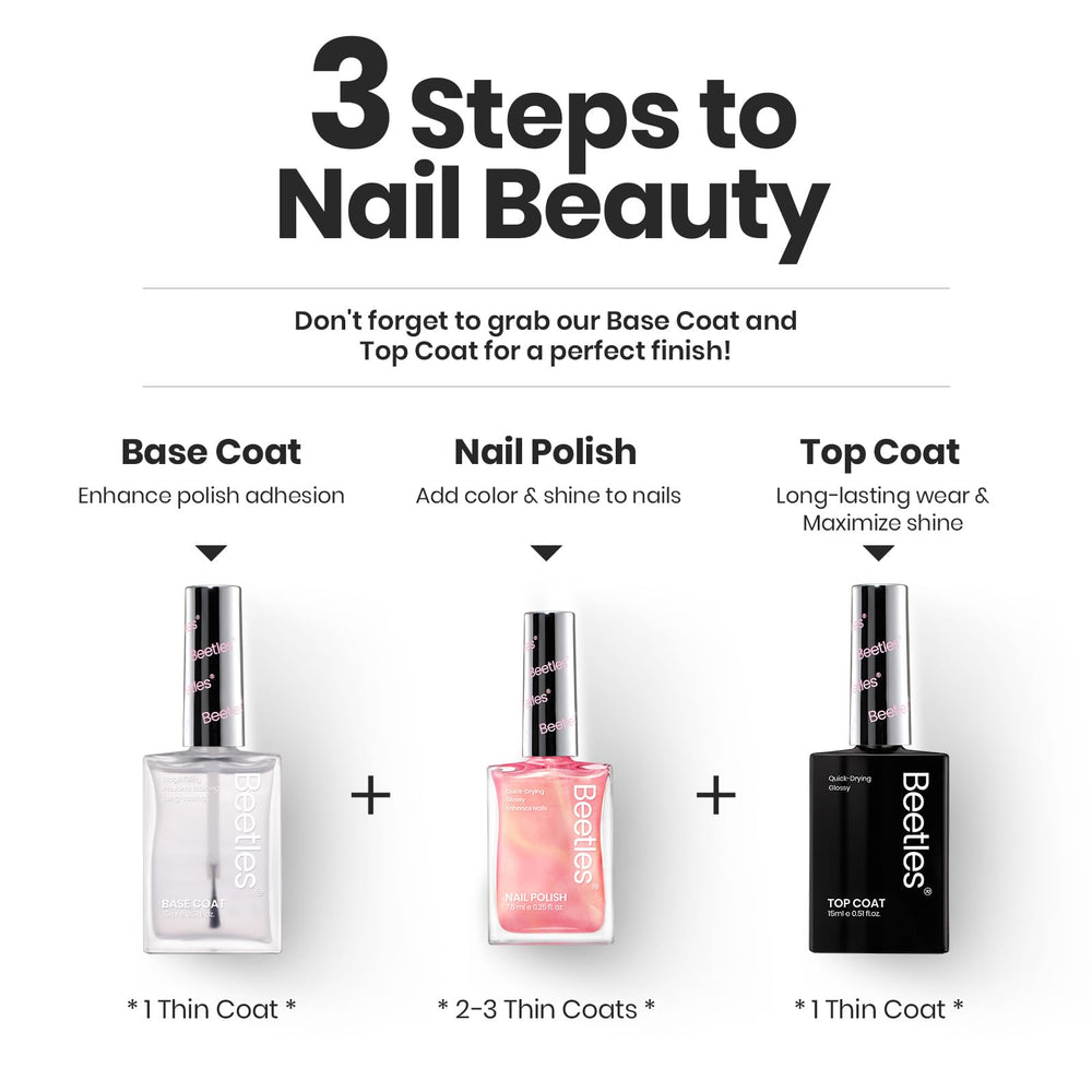 Beetles Pearl Nail Polish quick-dry formula demonstrating 1–2 minutes air-dry time