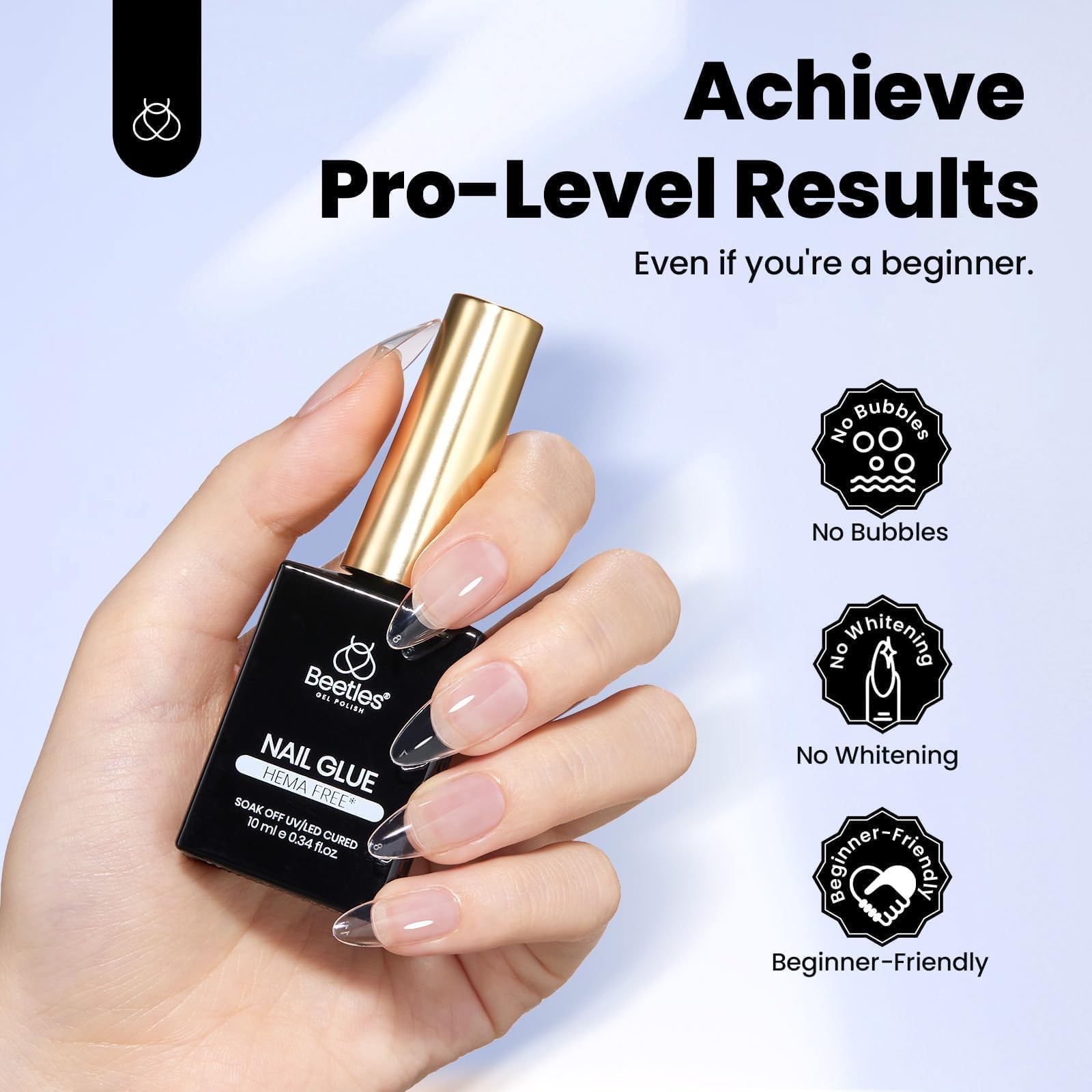 Beetles precision-dispense glue gel allows controlled, tidy application.