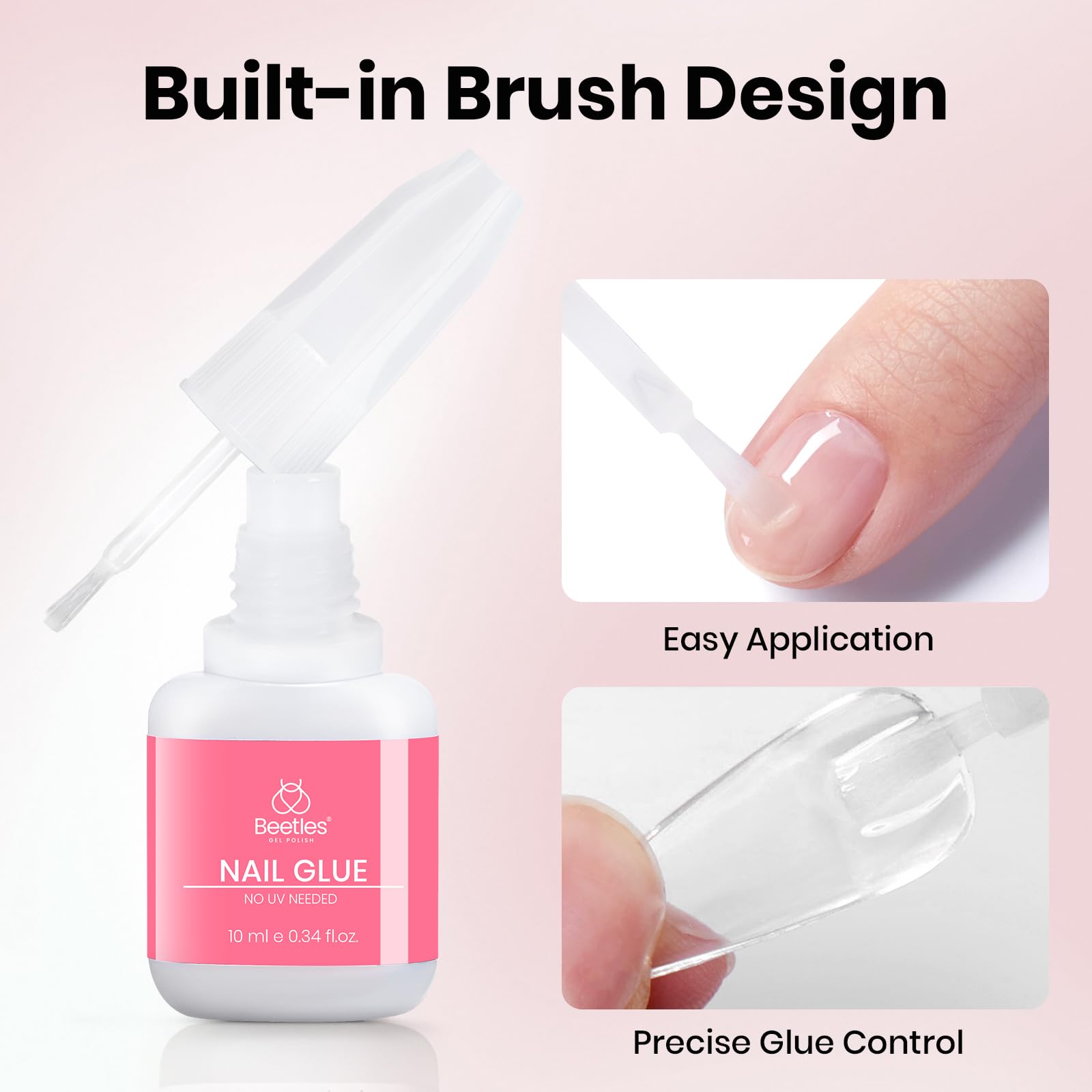 Beetles nail glue designed for beginners for easy nail projects.