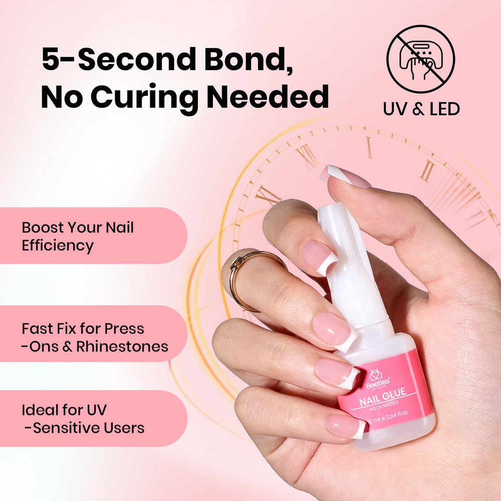 Beetles glue provides waterproof, long-lasting hold for nails.