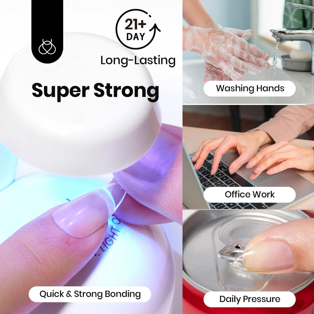 Beetles press-on nails glue gel enables secure attachment for quick manicures.