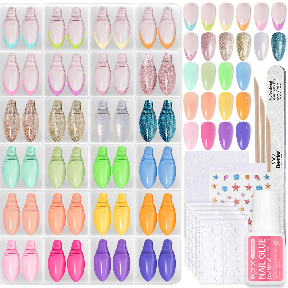 Beetles Press On Nails Chromatic Reverie 720pcs for quick at-home manicures.